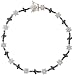 14k White Gold 7 Floral Bracelet, w/ 1.27 Carats White & 1.05 Black, Round Diamonds, 3/16 (5mm) wide