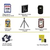 Exclusive Accessory Kit For The Kodak Zi8 Pocket Video Camera & Kodak PLAYSPORT Package Includes 4GB Memory + Kodak Klic-7004 Replaacement battery (1100MAH) + 1 Hour Charger + Slim Hard Case + Gripster Tripod + LCD Screen Protectors + More