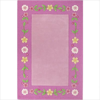 KAS Rugs KID0437 Kidding Around Floral Fun Home Area Rug, Pink