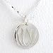 Round Lotus Flower Pendant in Sterling Silver on 16" Box Chain, #8450