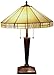 Mission Motif Golden Tiffany Style Table Lamp