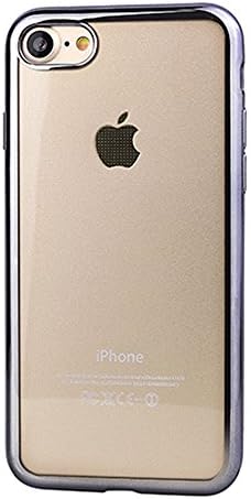 iPhone 7 Case, Naoho® New Fashion Plating Frame Soft TPU Clear Case for iPhone 7 Silicon Gel Back Cover Anti-scratch Full Cover Shockproof Durable Cover (Gray color_iPhone 7)