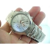 Mens New Lightning Time Stainless Steel Wrist Watch Chronograph & Stop Watch