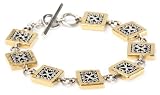 LOIS HILL Two-Tone Flat Geo Square Station Bracelet