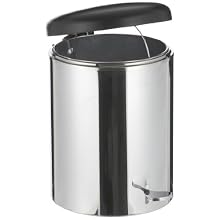 Witt 2240WH Stainless Steel Step On Metal Biohazard Waste Container, 4gal Capacity, 11-1/2" Diameter x 16" Height, White