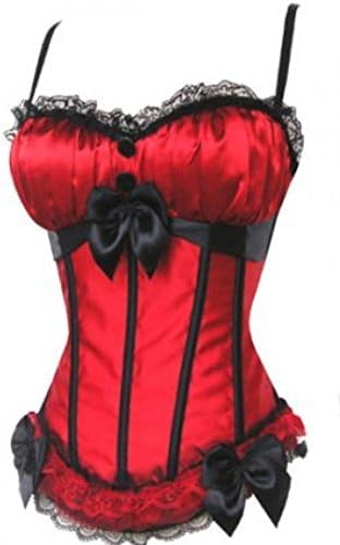 Womens Spaghetti Strap Bowknot Bustier Overbust Boned Corset Shapewear Clubwear