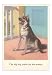 Big Dog Waits for Master Animals Art Poster Print, 13x18