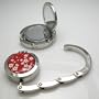 Very Cherry Red Foldable Purse Hook with Mirror