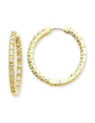 Genuine 14K Yellow Gold AA Diamond Hinged Hoop Earrings 10.15 Grams of Gold