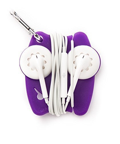 Grapperz Earbud Holder / Protector / Cord Wrap - purple