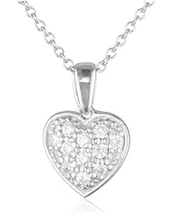Myia Passiello "Hearts" Swarovski Cubic-Zirconia Pave Heart Pendant Necklace, 18"