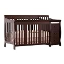 Stork Craft Portofino 4-in-1 Fixed Side Convertible Crib and Changer, Espresso
