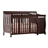 Stork Craft Portofino 4-in-1 Fixed Side Convertible Crib and Changer, Espresso