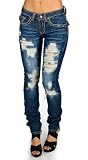 Machine Jeans Destroyed Skinny Jeans - Medium Wash
