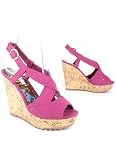 419%2B lGV1wL. SL160  Cross Strap Peep Toe Linen Wedge
