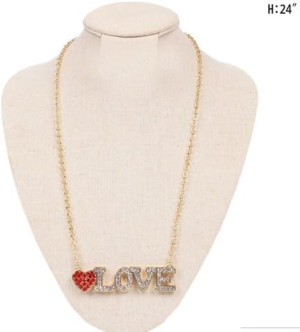 Gold Iced Out 'Love' Large Pendant on Adjustable Gold Necklace