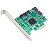 IO Crest 4 Port SATA III PCIe 2.0 x 2 HyperDuo Raid Controller Card Components SI-PEX40057, Green