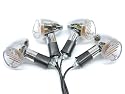 Motorcycle 4 pcs Chrome Mini Clear Bullet Turn Signals Fits Metric Cruisers, Harleys, Choppers Enhance the look with these Mini Bullet Chrome Turn Signals Blinkers, Harley Davidsons, Suzuki, Honda, Kawasaki, Yamaha Cruisers, Scooters, Vespa, Moped