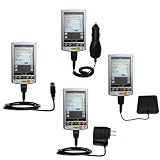 Road Warrior Kit for the Sony Clie T600 includes a Car & Wall Charger AND USB cable AND Battery Extender - Gomadic Brand w/ TipExchange Technology