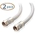 Cable Matters 2-Pack, CL2 In-Wall Rated (CM) Quad Shielded RG6 Coaxial Patch Cable in White 15 Feet