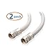 Cable Matters 2-Pack RG6 Coaxial Cable - 50ft, [CL2 Rated for in-Wall Use](CM) Quad Shield Coaxial Cable, RG6 Coax Cord for TV, Digital Router, Satellite Receiver and More, White