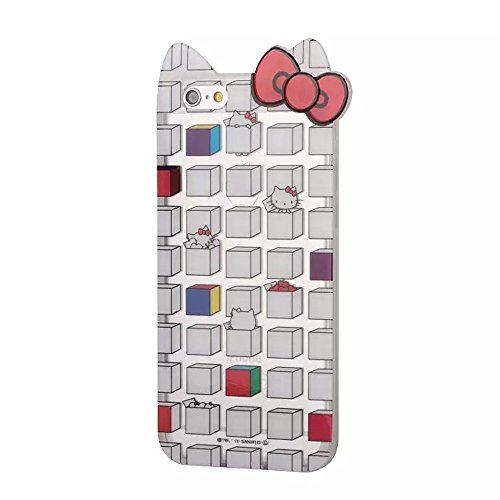 iphone 6 Plus Hello Kitty Case,iphone 6S Plus Case,Cartoon Hello Kitty Bow Cat Ears Transparent Rubber Soft TPU Hybrid Case Cover for Apple iphone 6 Plus/6S Plus 5.5inch (Style B)