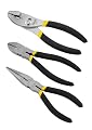 Stanley 84-114 3 Piece Basic 6-Inch Slip Joint, 6-Inch Long Nose, and 6-Inch Diagonal Plier Set