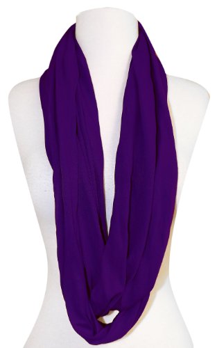 100% Cotton Soft Touch Solid Color Infinity Loop Scarf Scarves Jersey Knit Great Gift