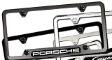 Genuine OEM PORSCHE Stainless Steel Nameplate License Frame - CARBON FIBER LOOK FINISH
