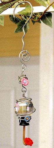 SohoDecor Mini Crystal Wire Hummingbird Feeder - Clear Glass