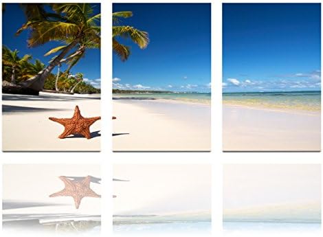 Feshioner - Modern Art Paintings Beautiful beach seascape Home Decoration print Paintings 3pcs/set Without Frame Art (40x60cm）