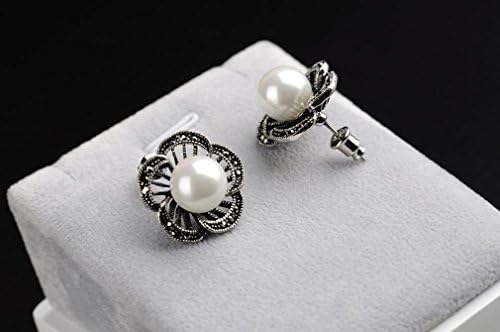 Vitagarden Fashion Elegant Jewelry Hollow Camellia Pearl Earrings