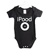 iPood ipod funny babygrow baby suit gift 3/6 Months black vest white print