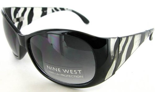 Women's Nine West Black Zebra Sunglasses Dark Lenses Women's Nine West Black Zebra Sunglasses Dark Lenses