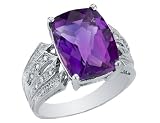 Amethyst Triple AAA Gemstone and Diamond Ring 7.25 Carat (ctw) in 18K Yellow Gold