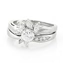 Bling Jewelry Designer Inspired Marquise & Round Diamond CZ Sterling Silver Decorative Wedding Set