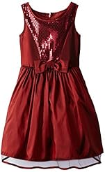 Girls  Lace-Up Mesh Sequined Polyester Full-Skirt Sleeveless  Dress With a Bow(s) and a Sash 
