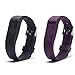 Vetoo Replacement Bands for Fitbit Flex,Fashion Silicone Bracelet Wristband Accessory,Pack of 2,Black+Purple