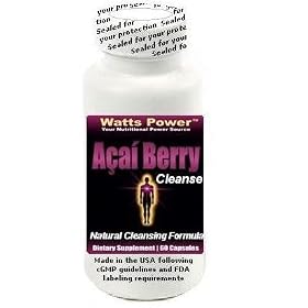 New Watts Power Acai Berry Extreme Cleanse Blend 1250 Mg PDS / A Powerful Cleanse Plus 500mg Acai / 60 Capsules