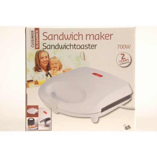 Sandwichtoaster / Sandwich Toaster weiß, 700W, CUISINIER ELEGANCE, BE-76556