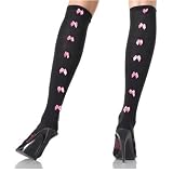 Leg Avenue Opaque Knee Highs with Satin Bow Trim