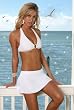 Women's Swimsuit Separate by Blue Sky Swimwear Solid White; Flirt Skirt Cover-Up: Bathing suit sold separately.
