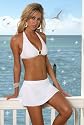 Women's Swimsuit Separate by Blue Sky Swimwear Solid White; Flirt Skirt Cover-Up: Bathing suit sold separately.