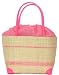 Colorful Straw / Beach / Shopper / Tote Bag Small Natural / Pink 12 1/2
