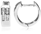 14k White Gold Hoop Earrings (1/4 cttw, H-I Color, I2-I3 Clarity)