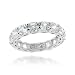 Sterling Silver Asscher-Cut CZ Eternity Wedding Band Ring