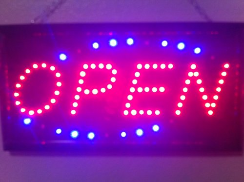 Open Led Neon Business Motion Light Sign. On/off with Chain 19*10*1 Open103