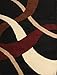 Generations Brand New Contemporary Black Modern Wavy Circles Area Rug 2'2 x 3 Door Mat