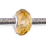 Pandora Style Charm Bead (Z92) Faceted Murano Lampwork Glass (14mm x 10mm) (fits Troll too)