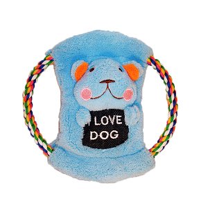 How’s Your Dog 3-in-1 Plush Tug Toy Roped Frisbee – Bear